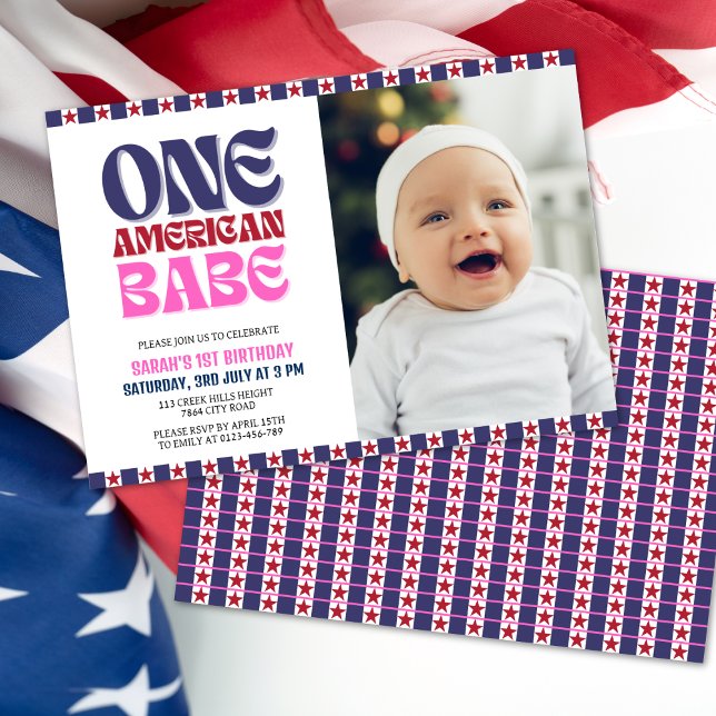 Ett amerikanskt Babe 4 juli 1971 Inbjudningar (Skapare uppladdad)