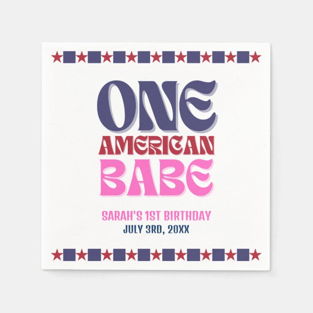 Ett amerikanskt Babe 4 juli 1971 Pappersservett (Framsidan)