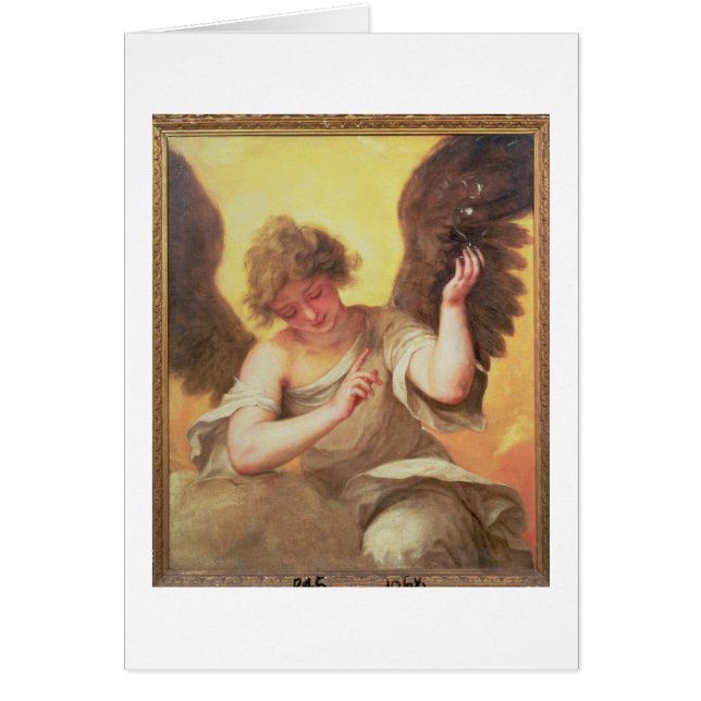 Ett ängelinnehav en Glass flaska Hälsningskort (Framsidan)