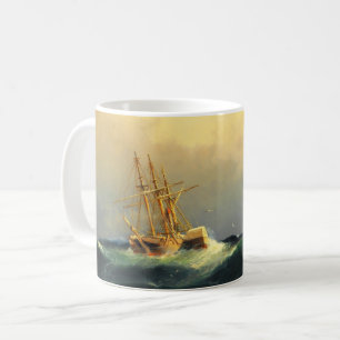 Ett ångskepp i en storm i Atlanten Kaffemugg