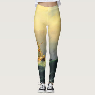 Ett ångskepp i en storm i Atlanten Leggings