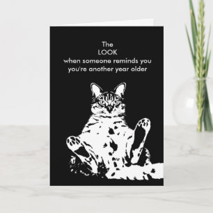Ett annat år, äldre grumpy Cat Birthday-kort Kort
