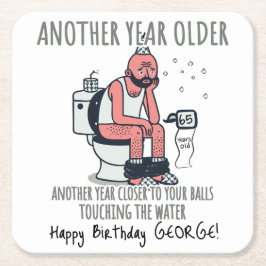 "Ett annat år äldre", Lusnyfödelsedagspresent Underlägg Papper Kvadrat