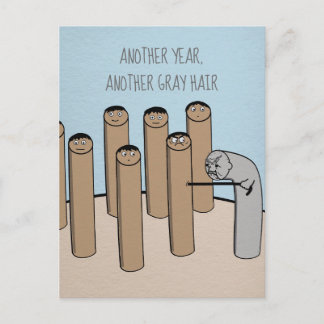 Ett annat års Grått Hair Funny gammal födelsedagsk Vykort