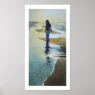 "Ett annat Lycklig Ställe" Beach Watercolor Poster