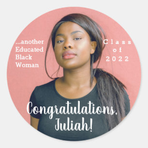 Ett annat utbildat Black Woman 2022 Studenten Phot Runt Klistermärke
