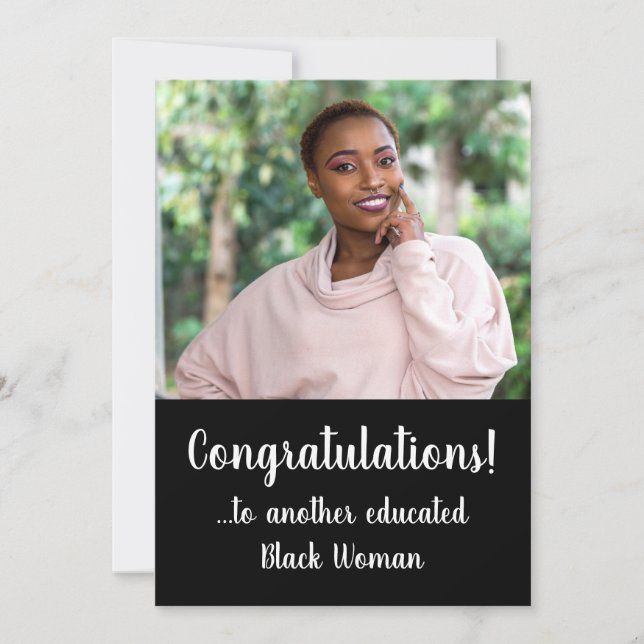 Ett annat utbildat Black Woman Photo Studenten Inbjudningar (Framsida)