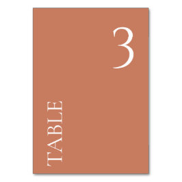 ETT ANTAL minimalt Terracotta Bröllop Bordsnummer