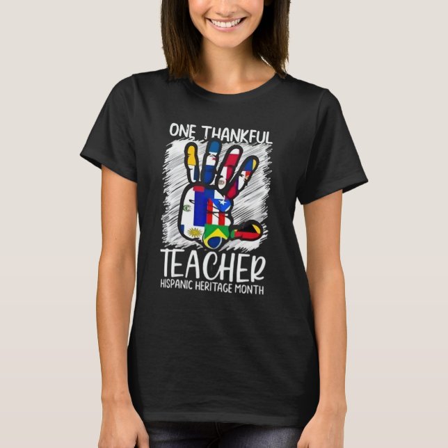 Ett antal tacksamma lärarmånaden för Hispanic Heri T Shirt (Framsida)