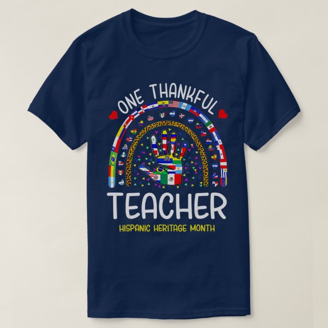 Ett antal tacksamma lärarmånaden för Hispanic Heri T Shirt (Design framsida)