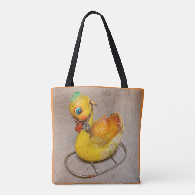 ett antikt gungande för barn i påsen tygkasse (Baksida)