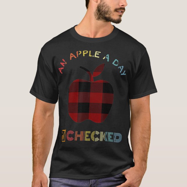 Ett äpple A-dagskontroll, felfri Buffalo-kontroll  T Shirt (Framsida)