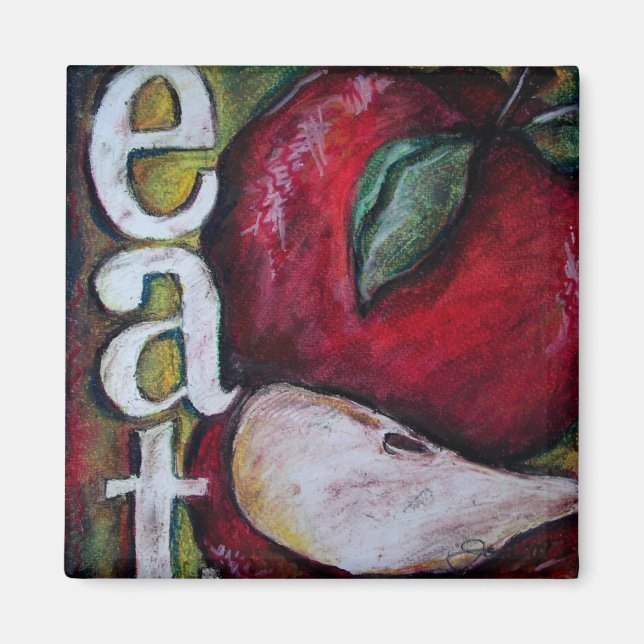 Ett äpple en dag. . . Ät! Magnet (Framsidan)