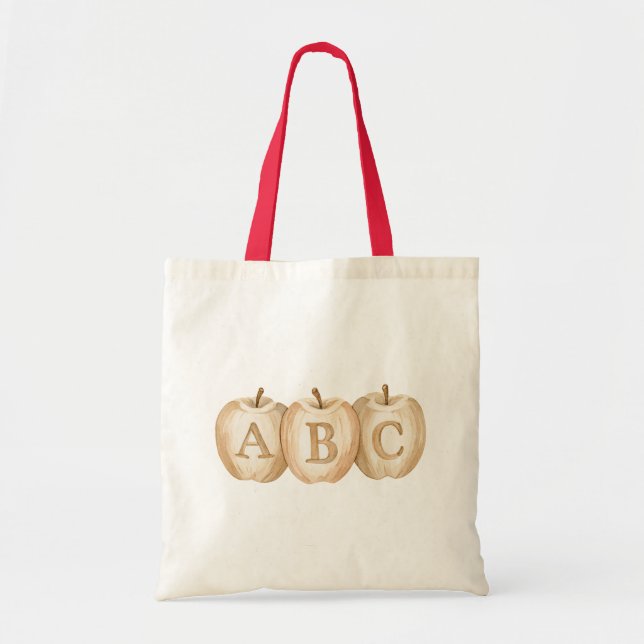 Ett äpple om dagen ABC-bokstäver Tygkasse (Framsidan)