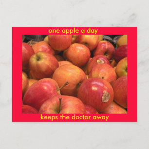Ett äpple om dagen, behållor doktor bort vykort