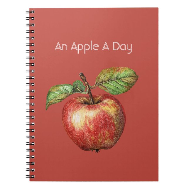 Ett äpple om dagen frukt anteckningsbok (Framsidan)