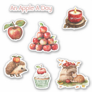 Ett äpple om dagen frukt klistermärken