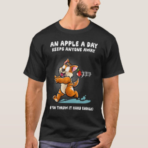 Ett äpple om dagen håller alla kattungar katt bort t shirt