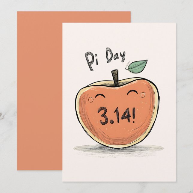 Ett äpple per dag som inte löses upp för X-PI-daga Inbjudningar (Fram/baksida)