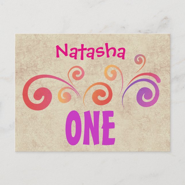 Ett år 1:a födelsedag, färggranulat A07C3 Meddelande Vykort (Framsida)