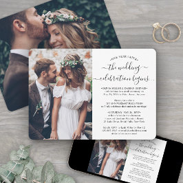 Ett år - årsjubileum - 2 Photo Bröllop Inbjudningar