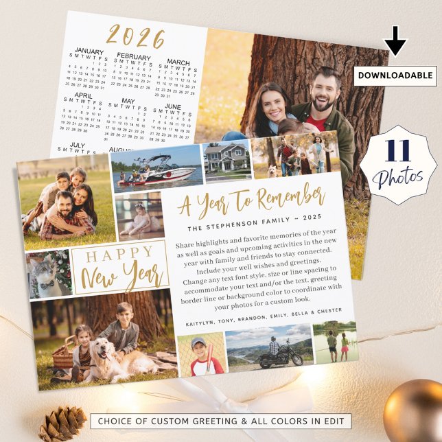 Ett år att komma ihåg 12 Photo 2026-kalender Julkort (Skapare uppladdad)