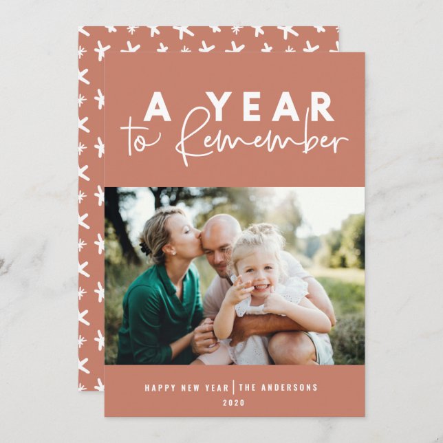Ett år för att komma ihåg modern foto nytt år (Fram/baksida)