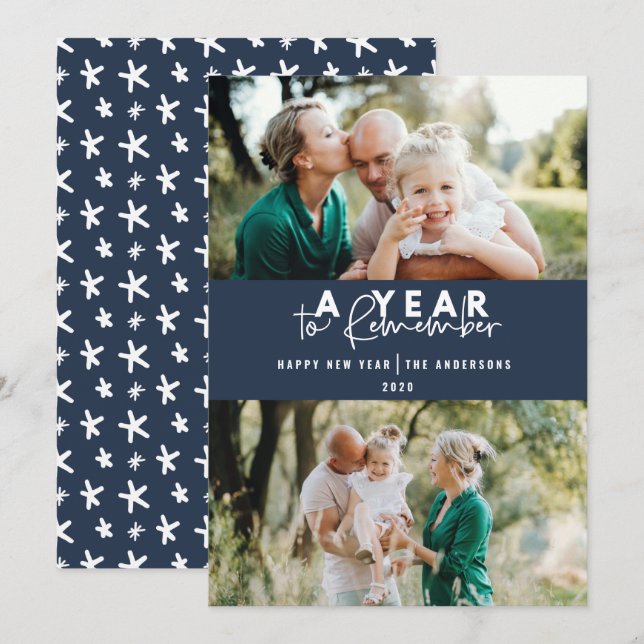 Ett år för att minnas modernt, minimalt multifoto (Fram/baksida)