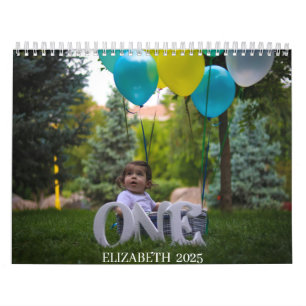 ETT ÅR GAMLA "DITT BABY NAMN" 12 månader Kalender