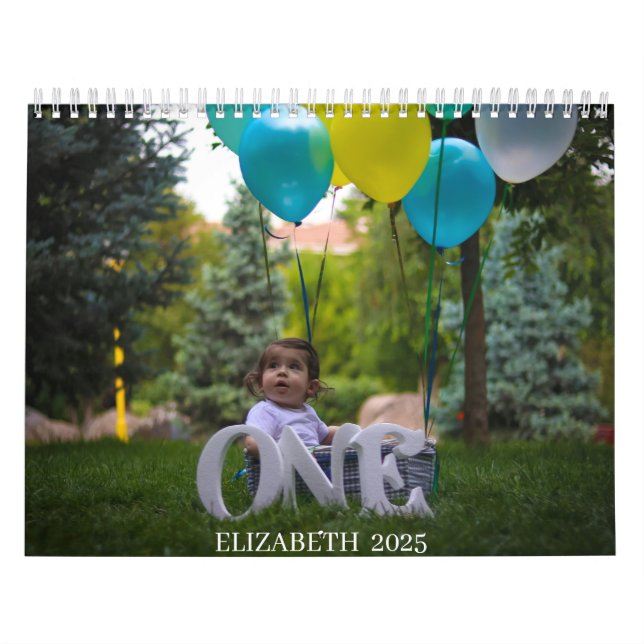 ETT ÅR GAMLA "DITT BABY NAMN" 12 månader Kalender (Omslag)