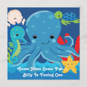 Ett år gammal fågeldag, Octopus Party Inbjudningar