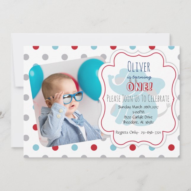 Ett år gammal inbjudningar (Framsida)