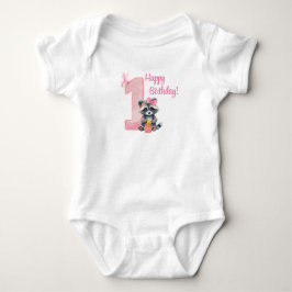 "Ett år gammal" – Rosa ettårspresent till baby i b T Shirt