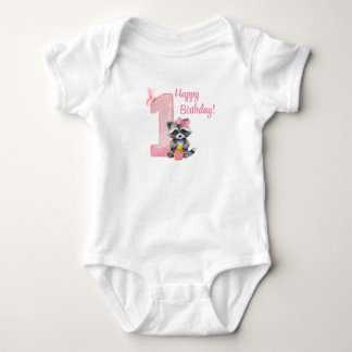 "Ett år gammal" – Rosa ettårspresent till baby i b T Shirt