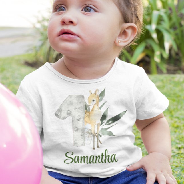 Ett år gammal skotland Hjort 1 födelsedag T Shirt (Skapare uppladdad)