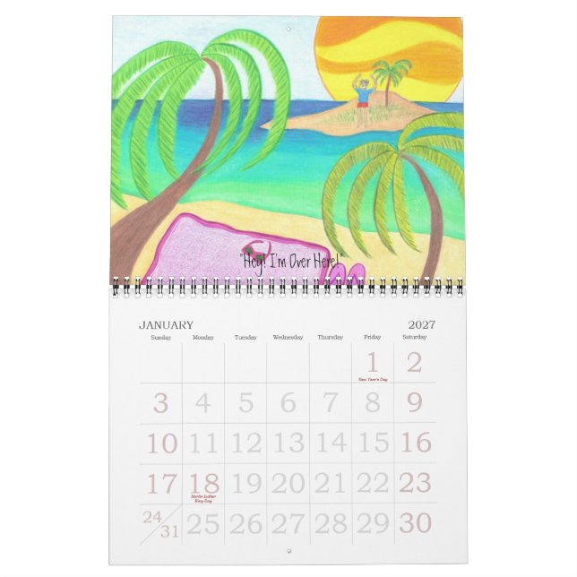 Ett år i Beach-kalendern Kalender (Jan 2027)