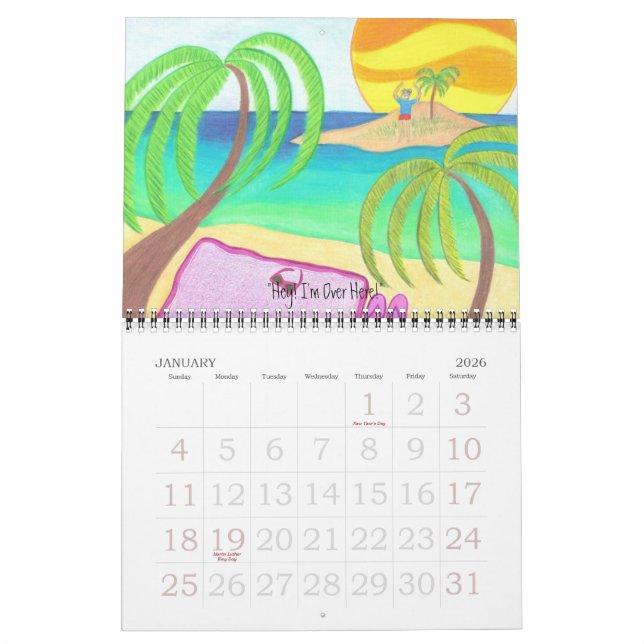 Ett år i Beach-kalendern Kalender (Jan 2026)