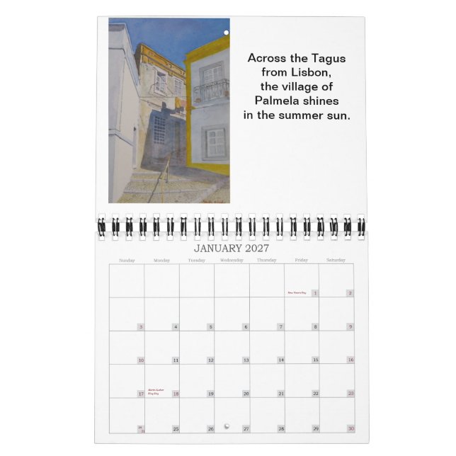 Ett år i Portugal - en kalender av vattenfärger (Jan 2027)