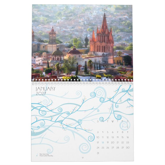 Ett år i San Miguel de Allende, Mexico, kalender (Jan 2027)