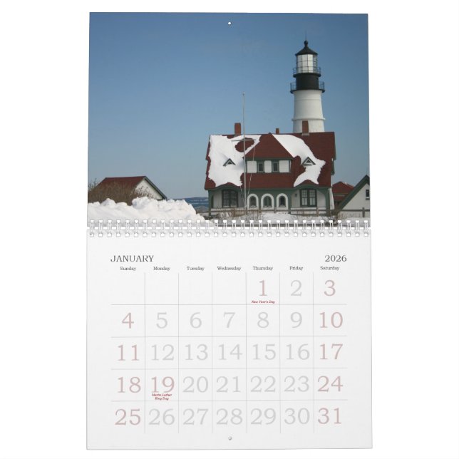 Ett år med det Portland huvudet tänder Kalender (Jan 2026)