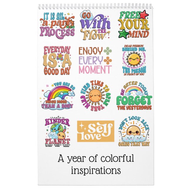Ett år med färgstarka inspirationer kalender (Omslag)