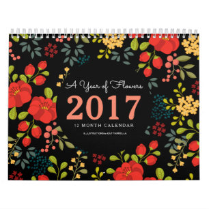 Ett år med illustrerade sidor kalender
