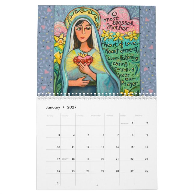 Ett år med katolsk heltidskalender kalender (Jan 2027)