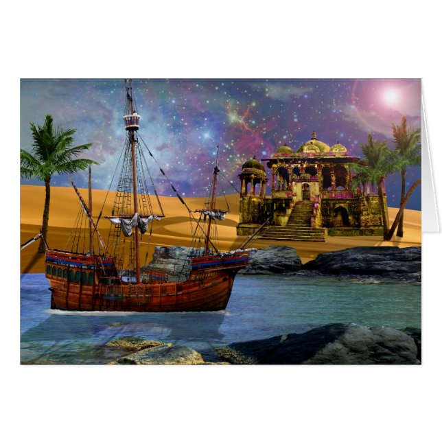 Ett arabiskt äventyr hälsningskort (Framsidan Horizontal)