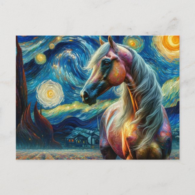 Ett Arabiskt Starry Natt Van Gogh-vykort Vykort (Framsida)