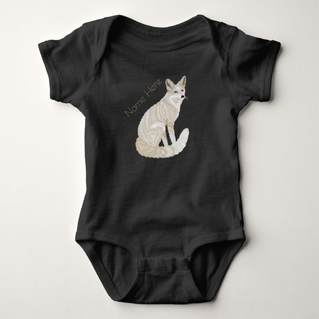 Ett arktiskt foxRetro-Chic, utmatningsdjurtema Mod Tee Shirt (Framsida)