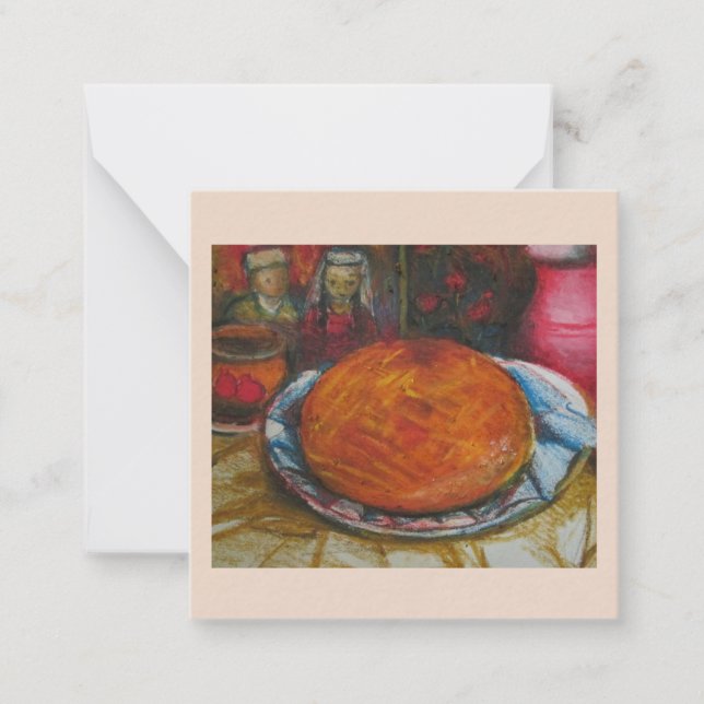 Ett armeniskt traditionellt hörn anteckningskort (Framsida)