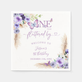 Ett års fjäril första födelsedag Papper Pappersservett