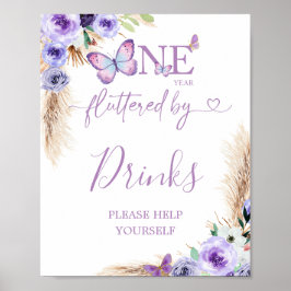 Ett års fjärilshusflygning första födelsedag poster