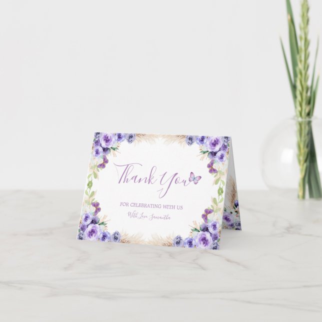 Ett års fjärilsmusfly-vikt med filtrerad Tack Kort (Framsida)